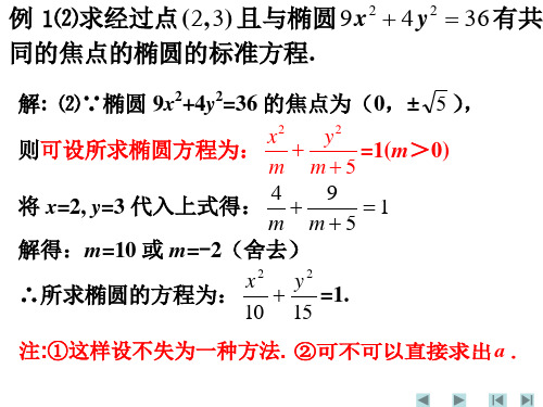 椭圆习题课