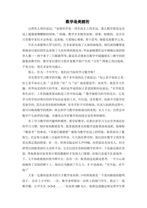 数学论文   数学是美丽的