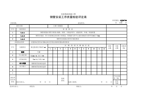 钢管安装质量检验评定表