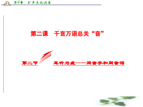 高中语文人教选修《语言文字应用》课件：2.2 耳听为虚——同音字和同音词