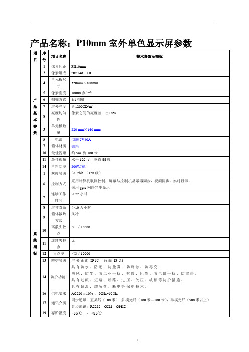 p10单色_双色_全彩参数