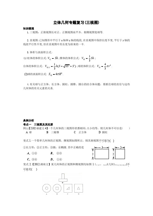 立几专题(三视图)