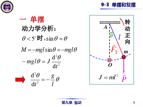 《物理学》第六版-马文蔚ppt 第09章 振动 9-3单摆和复摆