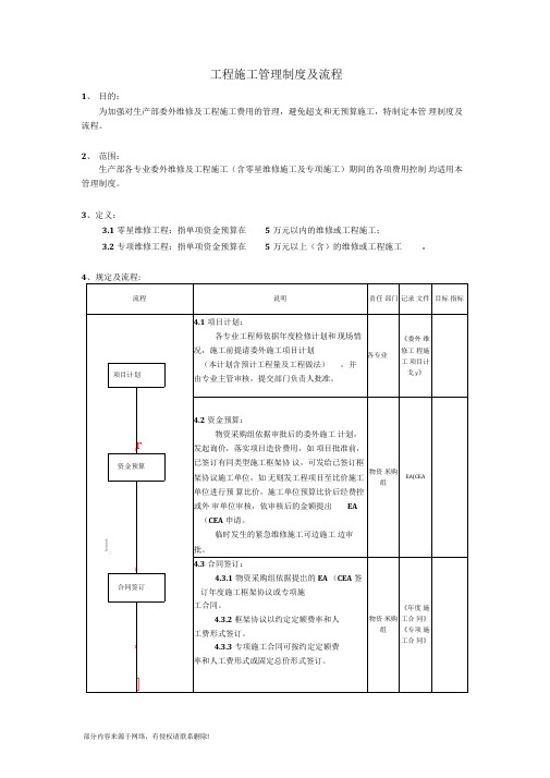 维修工程管理制度及流程0001