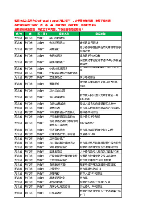 2020新版湖北省荆门市京山市烟酒工商企业公司商家名录名单黄页联系电话号码地址大全170家