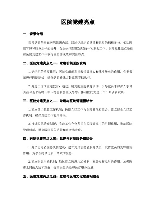 医院党建亮点