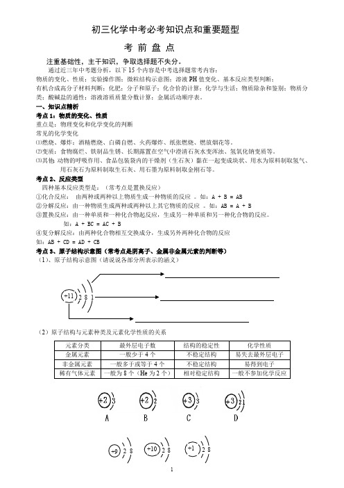 (已整理)2015-2016广东省中考化学必考知识点(最新整理)