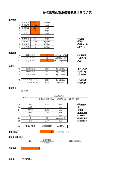 曝气管数量计算书