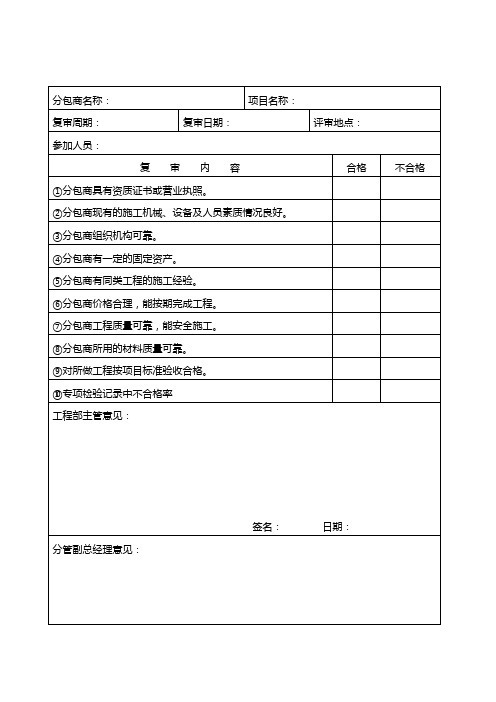 GG30-02分包商复审记录