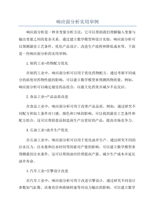 响应面分析实用举例