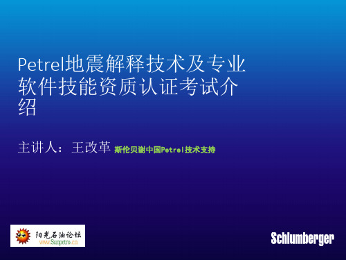 Petrel地震解释技术及专业软件技能资质认证考试介绍PPT课件