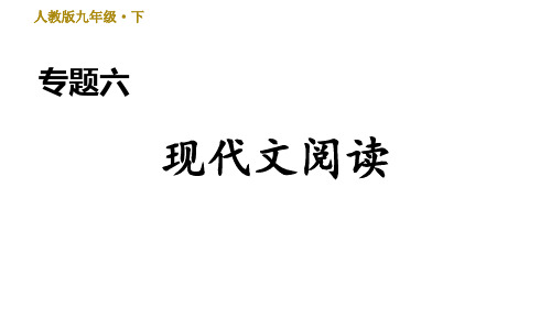 初中语文 中考复习: 专题六 现代文阅读 复习课件(26张PPT)
