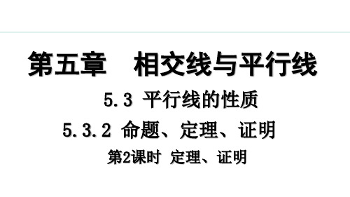 人教版初一数学 5.3.2 命题、定理、证明 第2课时PPT课件