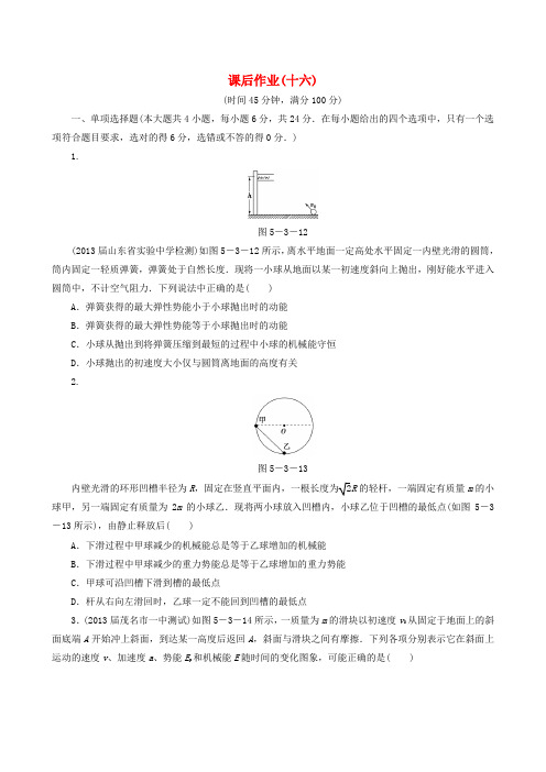 高考物理总复习 课后作业16