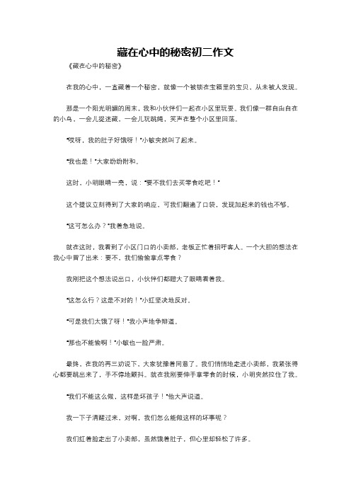 藏在心中的秘密初二作文