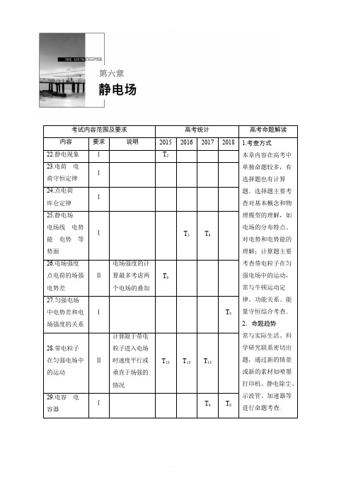 2020版物理新增分大一轮江苏专用版讲义：第六章 静电场 第1讲 含解析