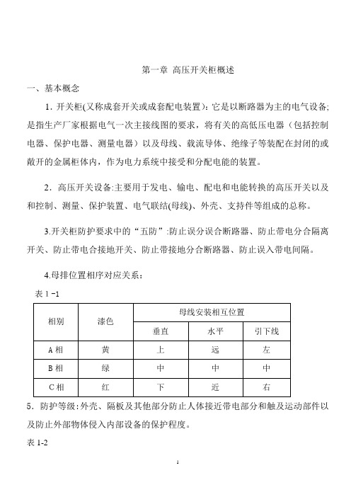 高压开关柜基本知识