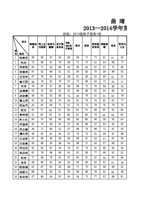 2.2013-2014学年第二学期成绩统计表 (2)