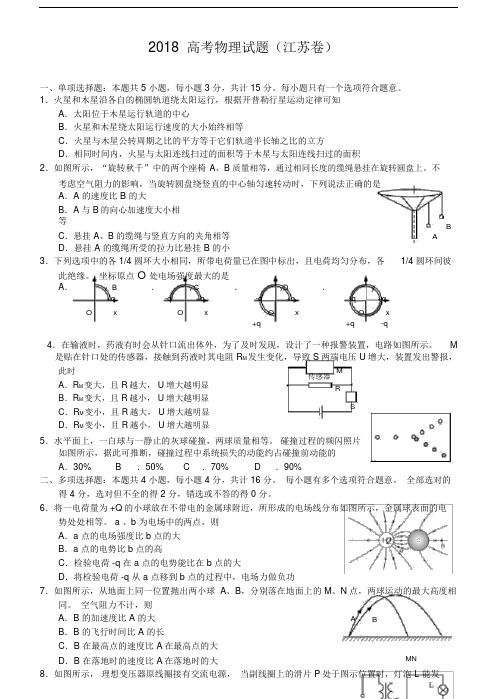 高考物理试题江苏卷及参考答案.doc