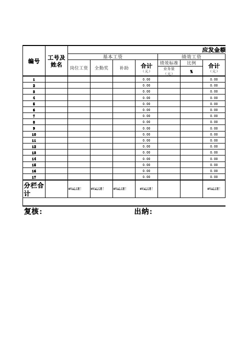 EXCEL记账模板