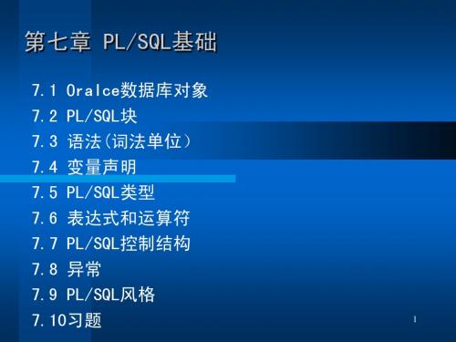 第七章PLSQL基础