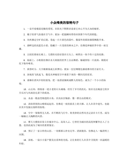 小众唯美的惊艳句子