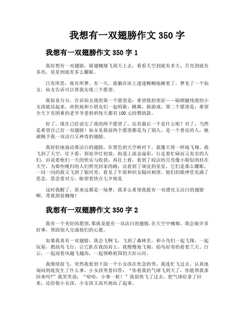 我想有一双翅膀作文350字