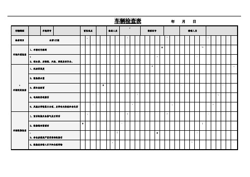 物流有限公司车辆检查表