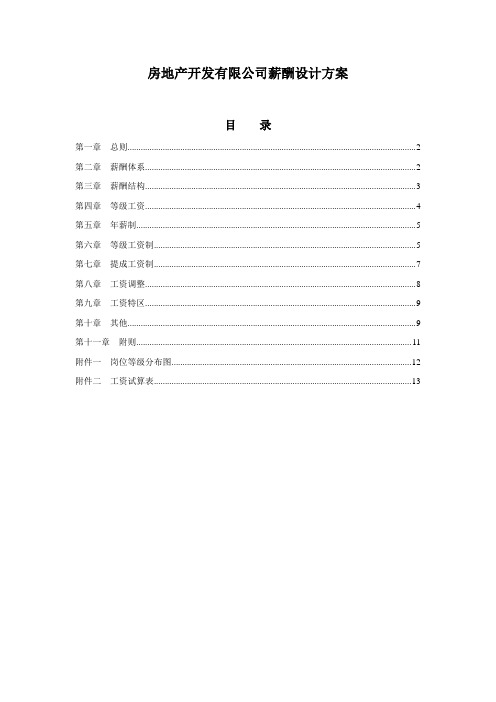 某房产公司薪酬设计方案完整实用