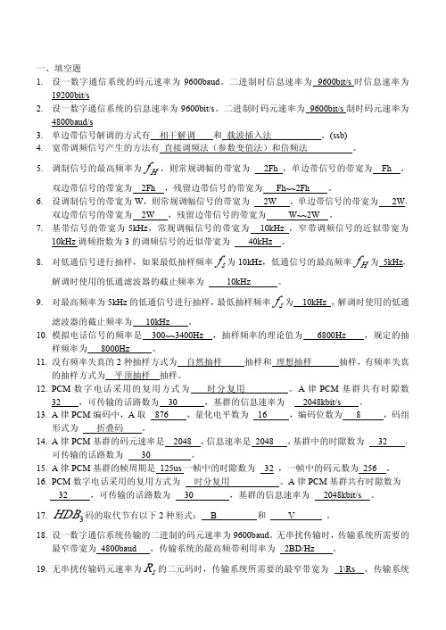 通信原理复习题