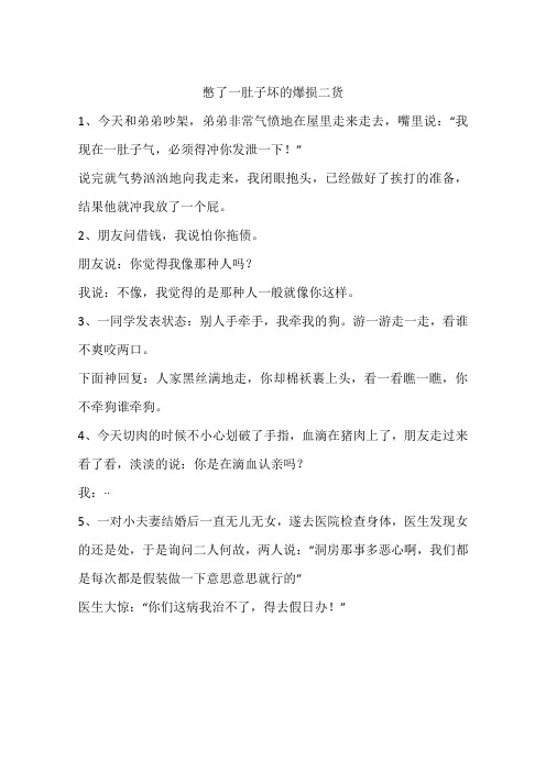 憋了一肚子坏的爆损二货
