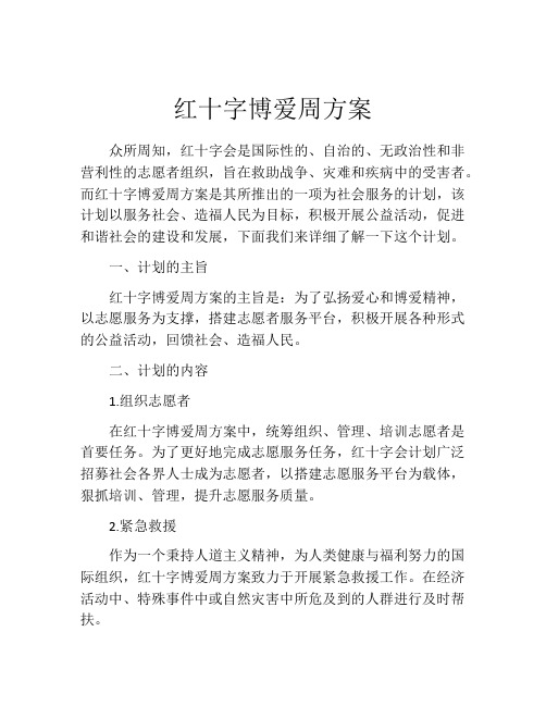 红十字博爱周方案