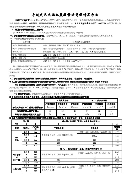 灭火器配置的简便算法