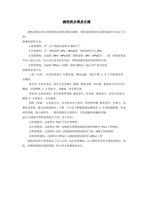 烧伤是怎么分类及分度的