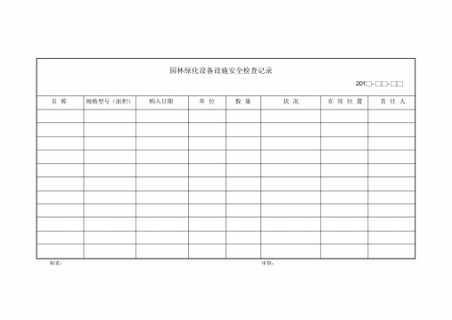 园林绿化台账模版