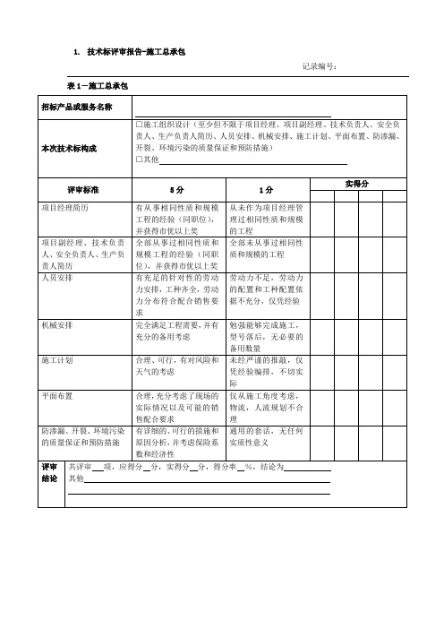 技术标评审报告