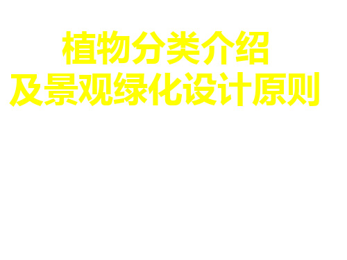 绿化大讲堂第一讲常见绿化植物分类及景观绿化设计原则PPT课件