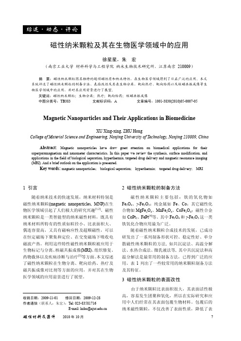 磁性纳米颗粒及其在生物医学领域中的应用