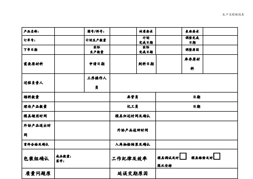 生产过程跟踪表