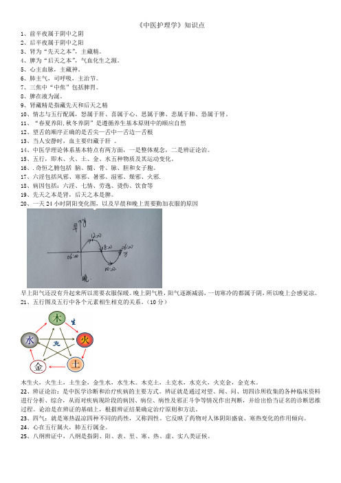 《中医护理学》知识点