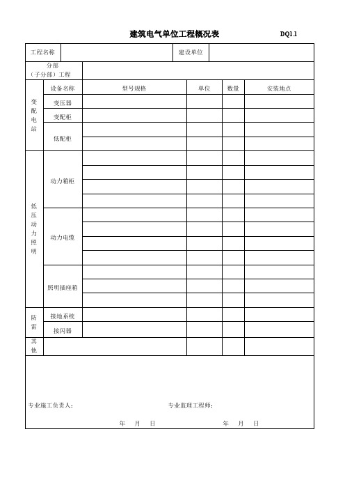 竣工验收表格内容完整word文档