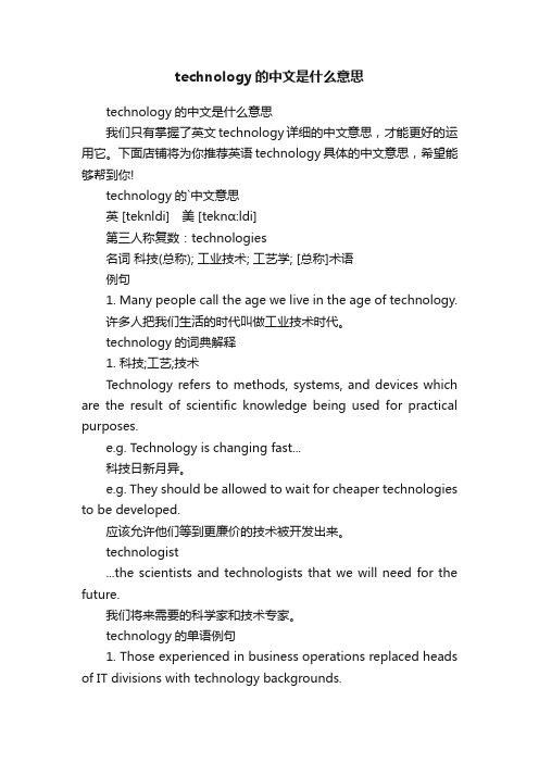 technology的中文是什么意思