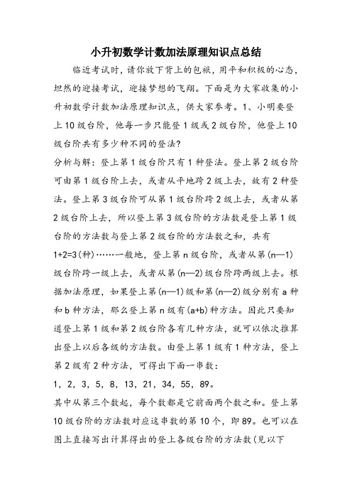 小升初数学计数加法原理知识点总结