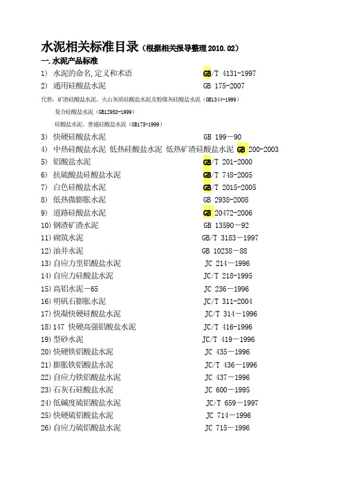 水泥相关标准目录908