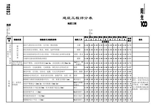 建筑工程评分表