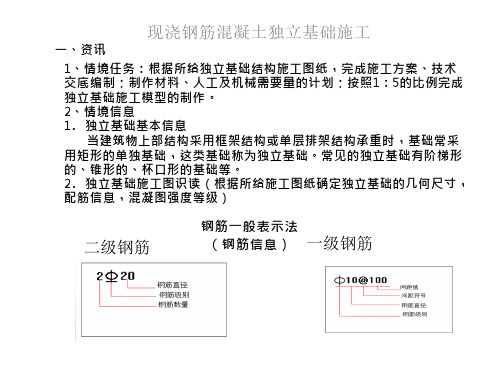 现浇钢筋混凝土独立基础施工方案