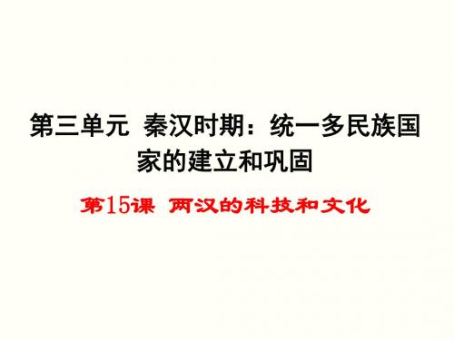 两汉的科技和文化PPT课件14 人教版