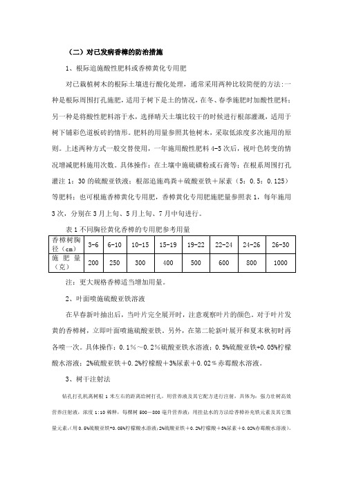 香樟黄化病防治措施