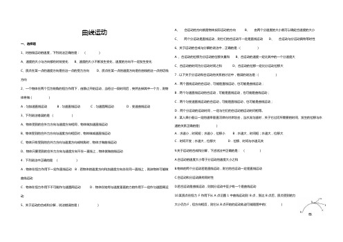 高中物理必修二曲线运动测试题及答案(2)