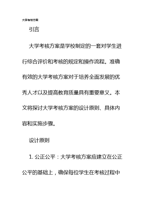 大学考核方案